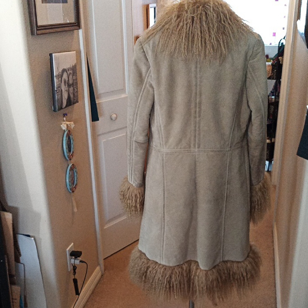 Mango Beige/Tan Faux Fur Trim Teddy Coat - Picture 5 of 13